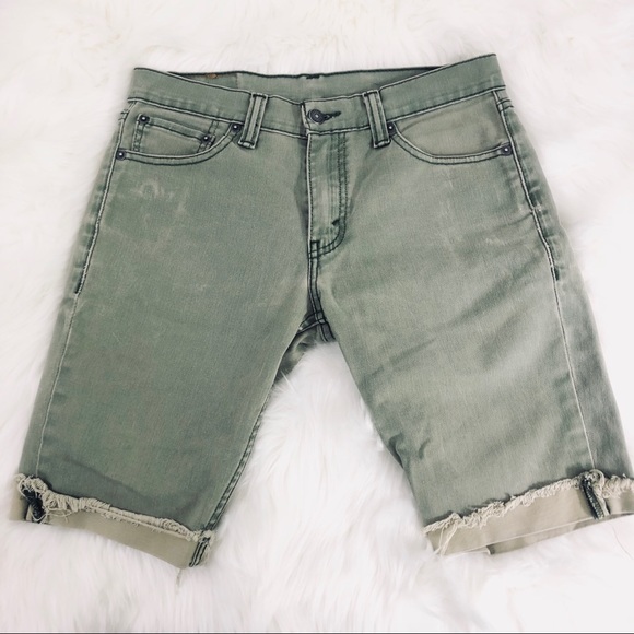 green denim shorts mens
